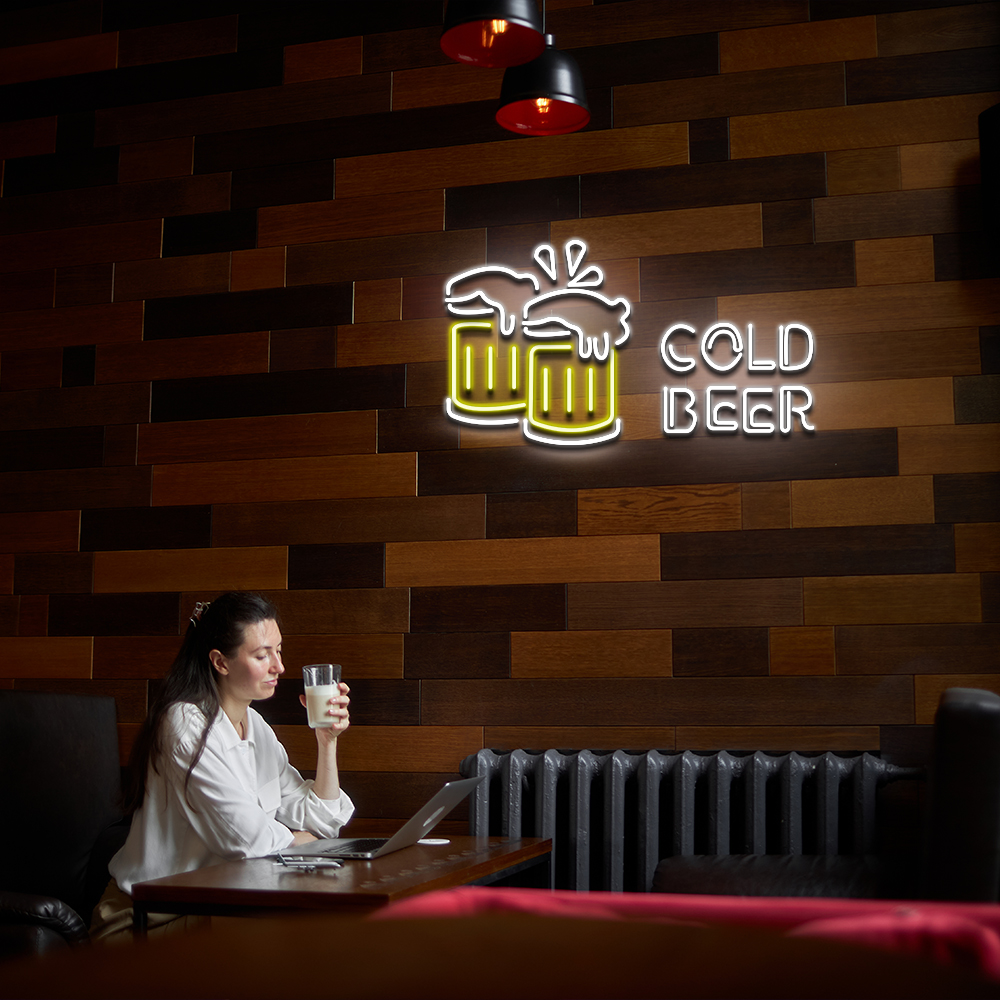 Cold Beer Neon Sign Light