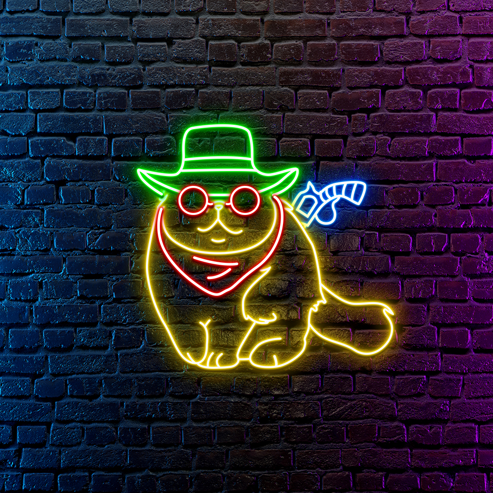 Cowboy Cat Custom Neon Light