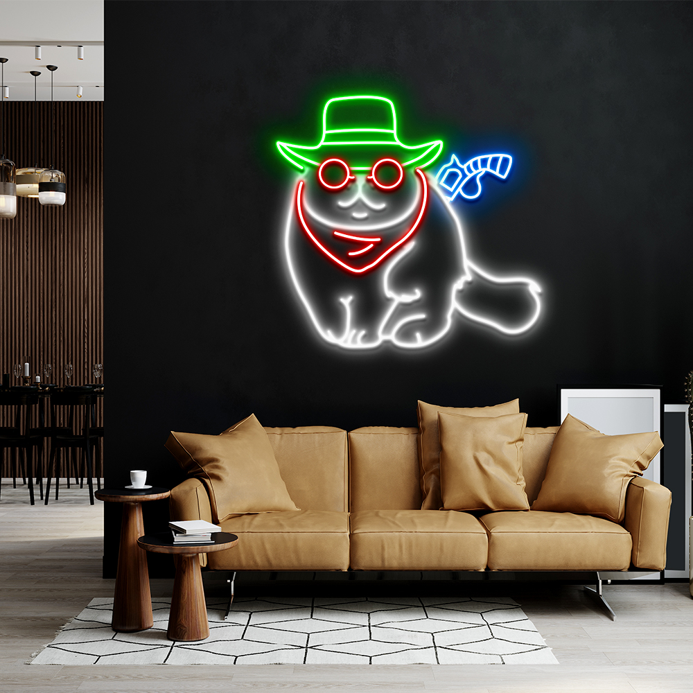 Cowboy Cat Custom Neon Light