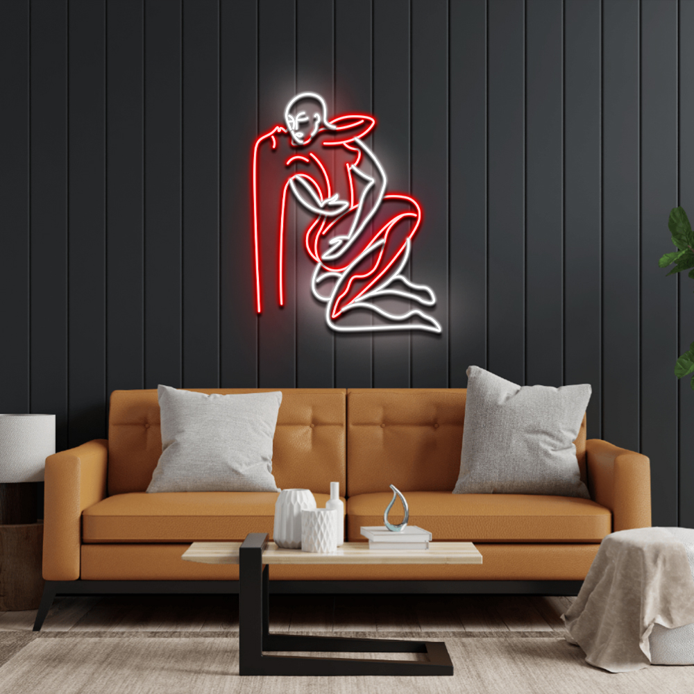 Cuddle Couple Custom Neon Sign