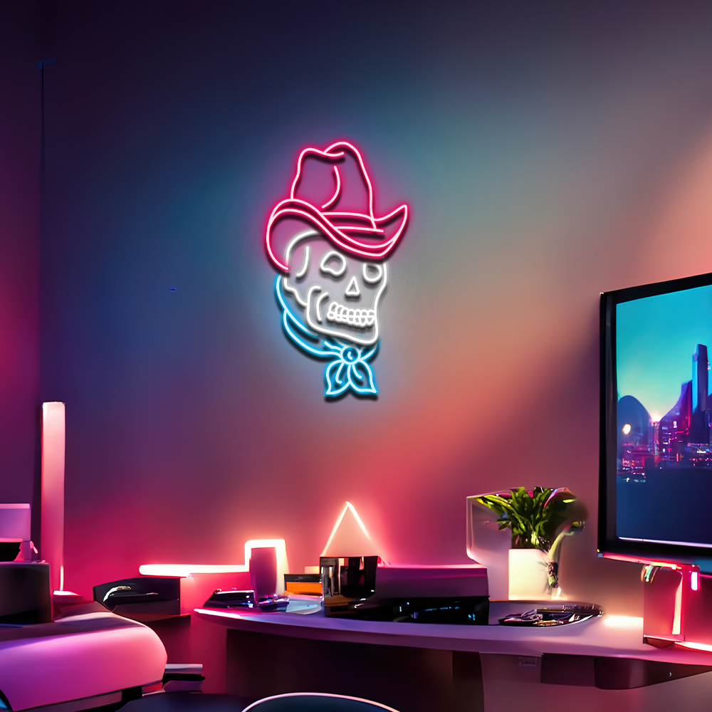 Skull Cowboy Custom LED Neon