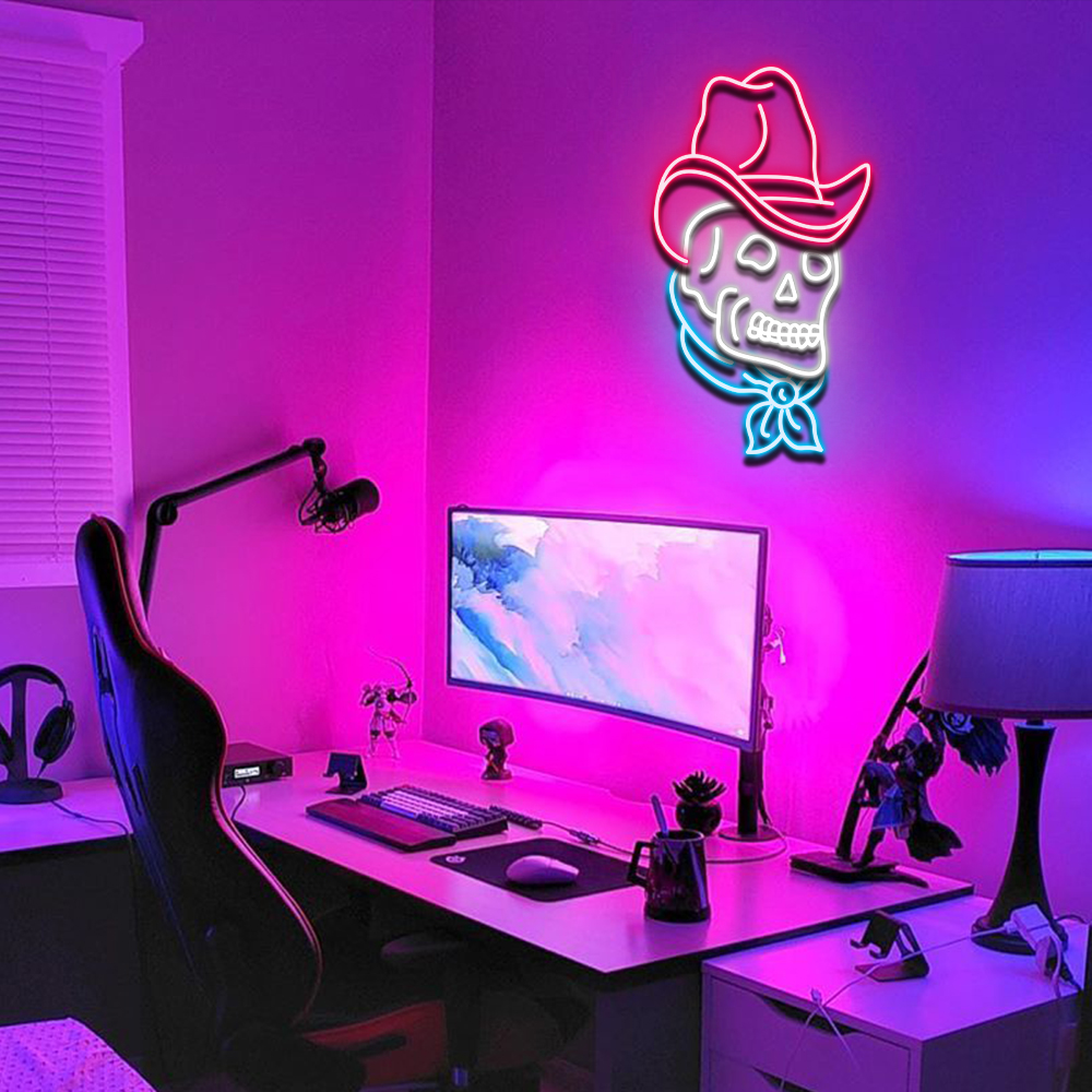 Skull Cowboy Custom LED Neon