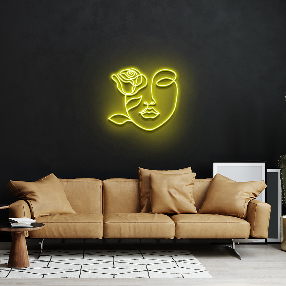 Face Flower Neon Sign