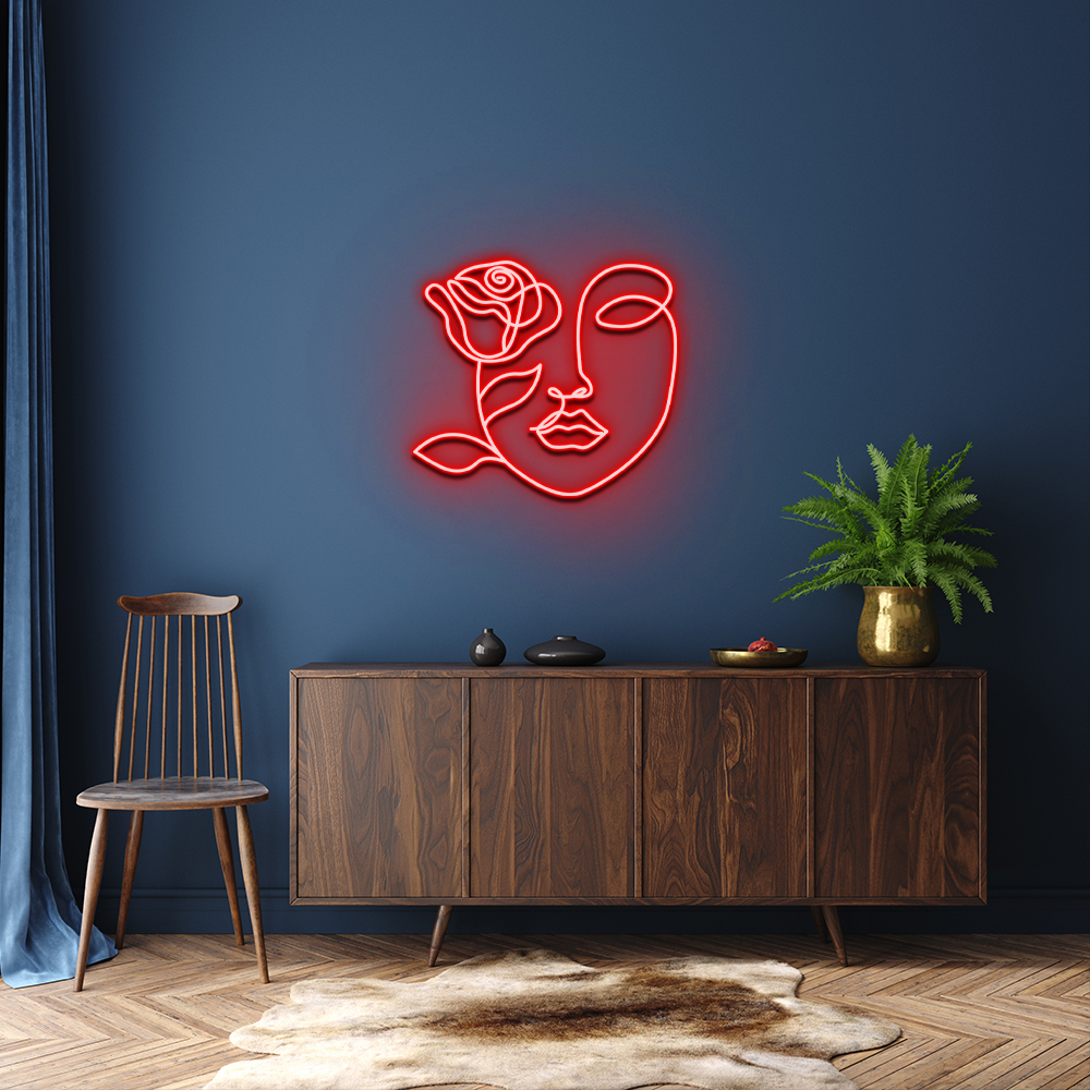 Face Flower Neon Sign