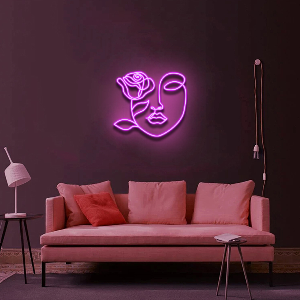 Face Flower Neon Sign