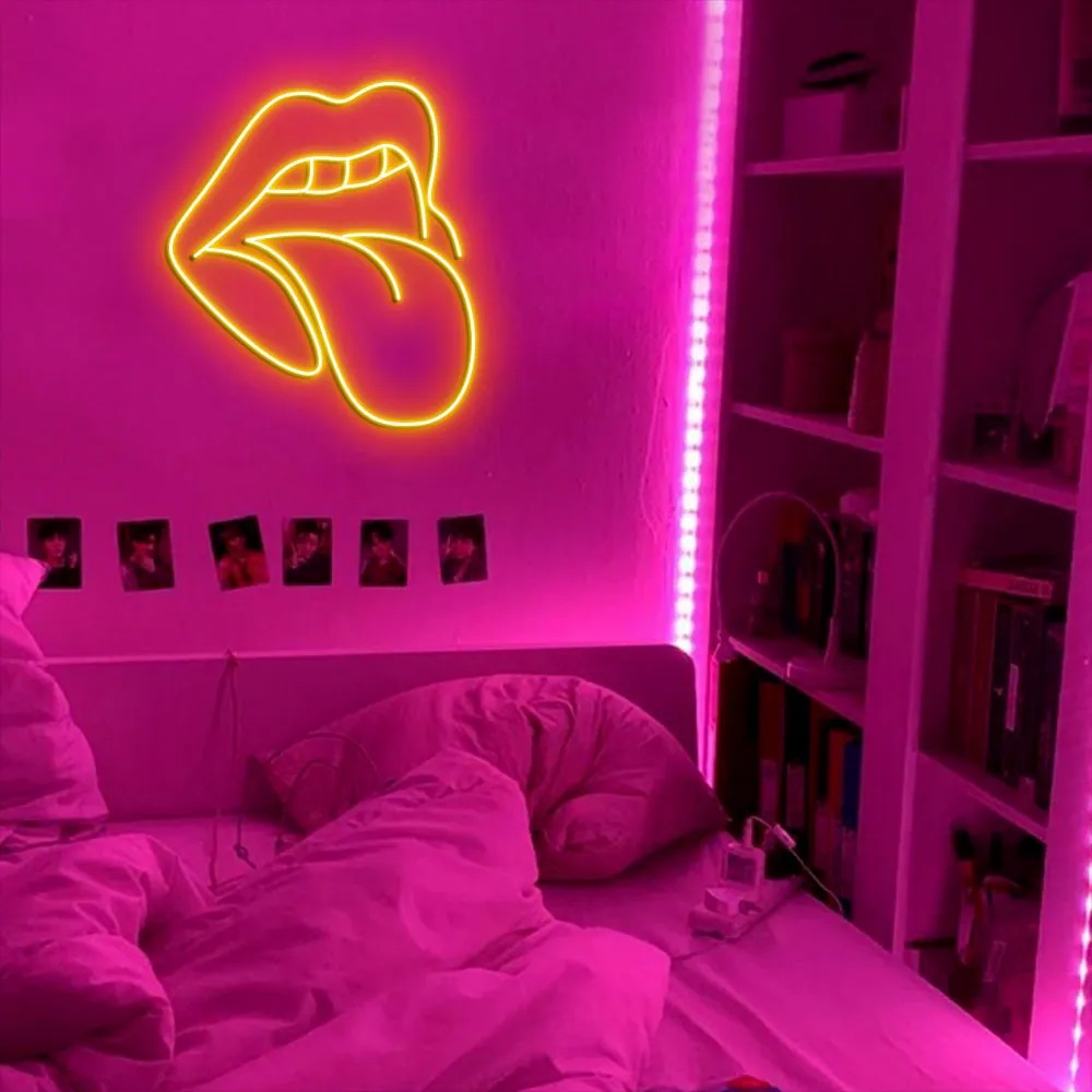 Lips neon sign - Custom Personalised LED Neon Signs, Handmade Neon Light