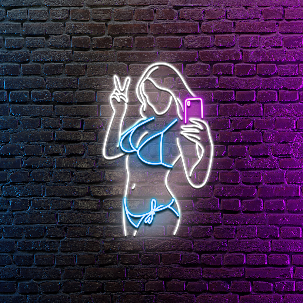 Selfie Girl Neon Sign