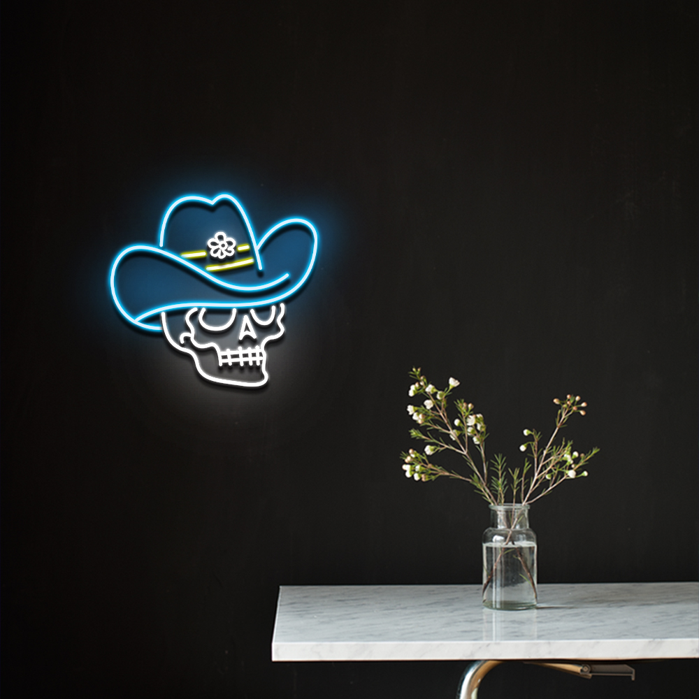 Skull neon sign