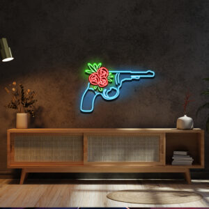 Gun Flower Neon Sign
