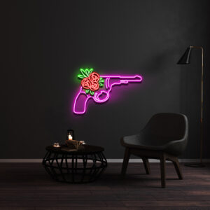 Gun Flower Neon Sign