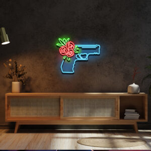 Gun Flower neon sign