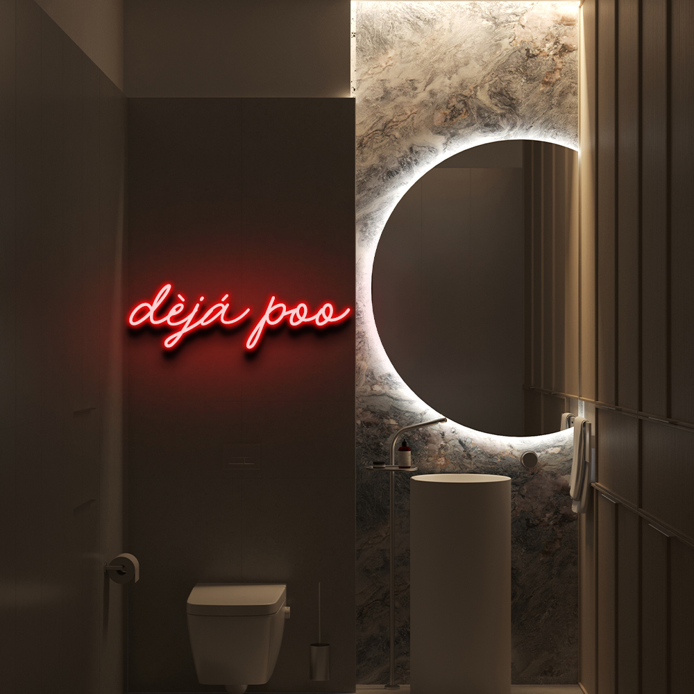 Deja Poo neon sign