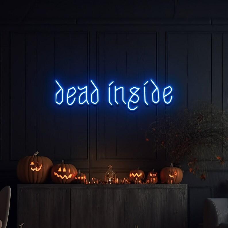 Overview of Dead Inside Custom Neon Sign - Halloween Neon Signs