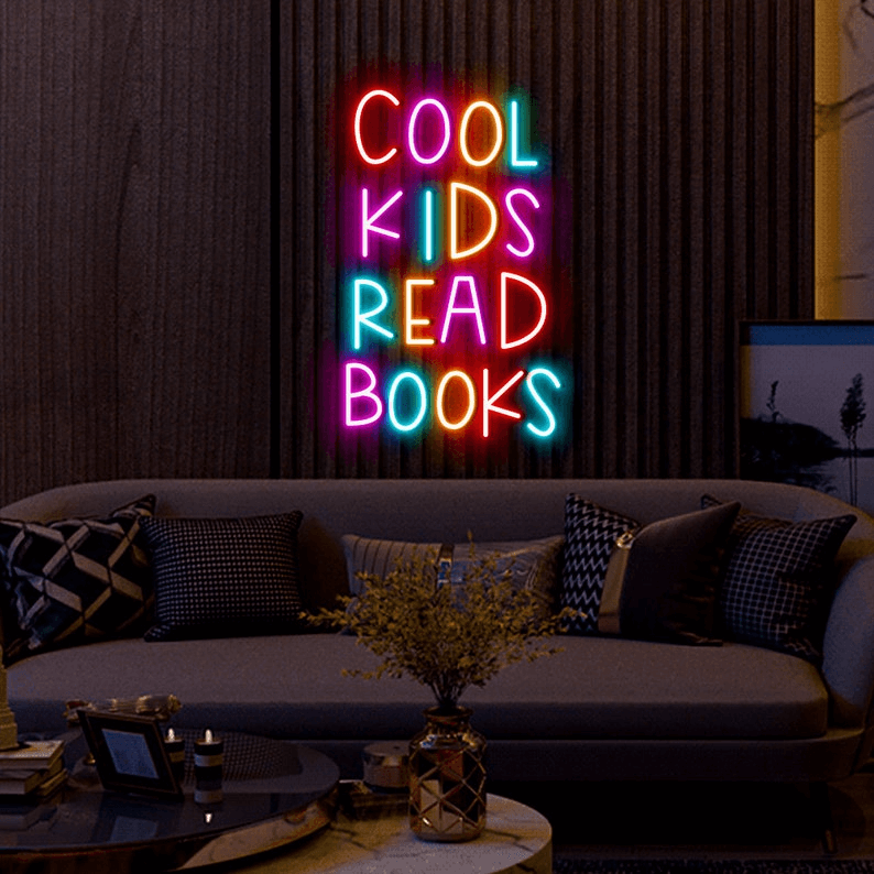 Cool Kids Read Books Custom Neon Sign