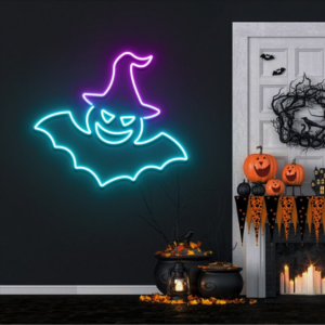 Custom Witch Bat Neon Sign