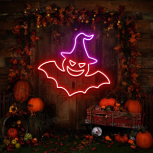 Custom Witch Bat Neon Sign