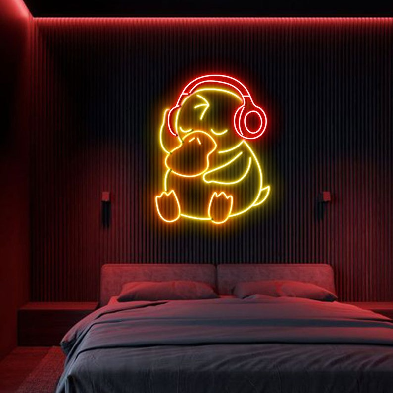 Duck with Headphones Neon Led Sign