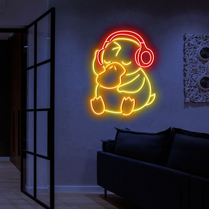 Duck with Headphones Custom Neon Sign - Custom Personalised LED Neon ...