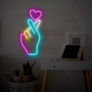 Finger Heart Custom Neon Sign