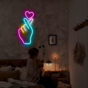 Finger Heart Custom Neon Sign