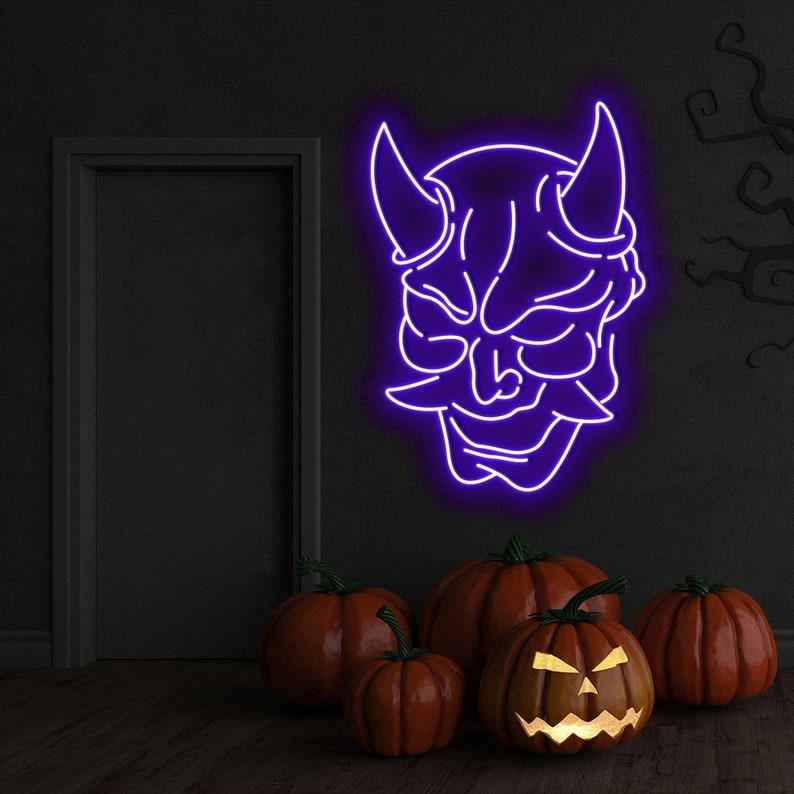 Hannya Mask Custom Neon Sign