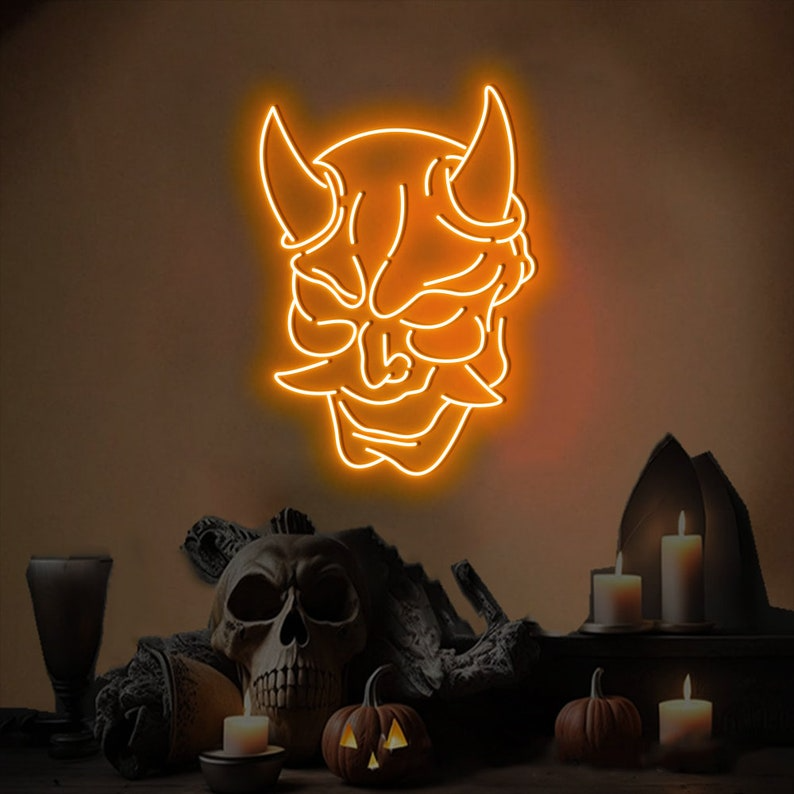 Hannya Mask Custom Neon Sign