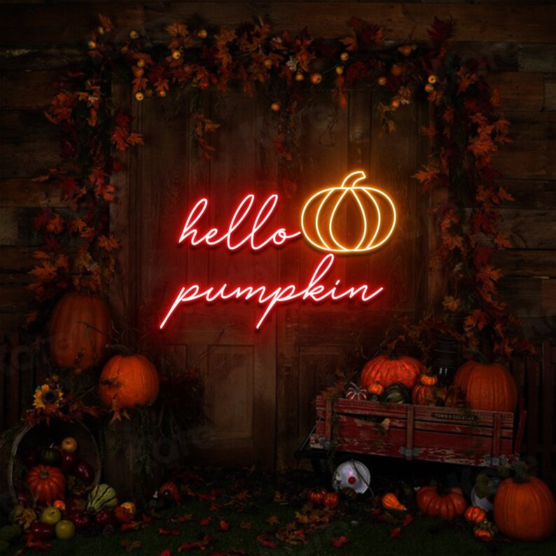 Hello Pumpkin Neon Sign