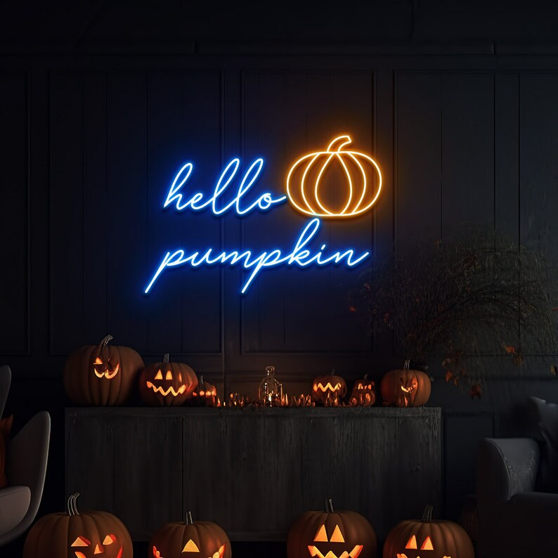 Hello Pumpkin Neon Sign