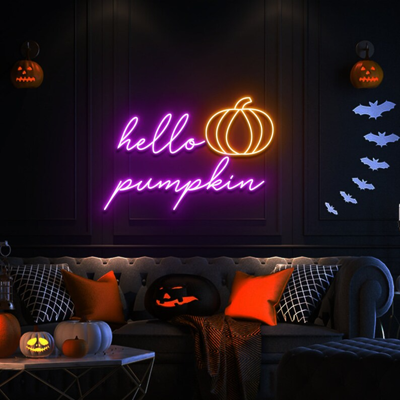 Hello Pumpkin Neon Sign