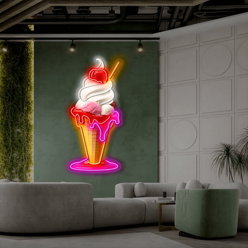 Ice Cream Cone Custom Neon Sign