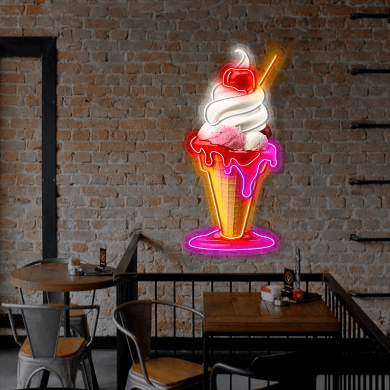 Ice Cream Cone Custom Neon Sign