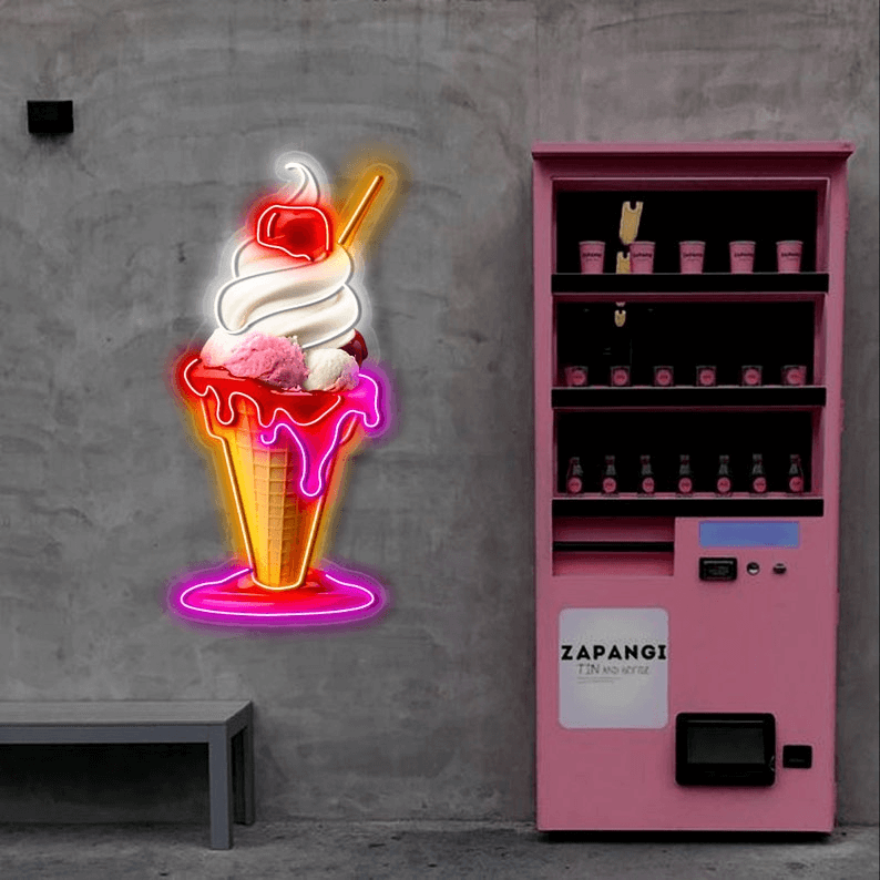 Ice Cream Cone Custom Neon Sign