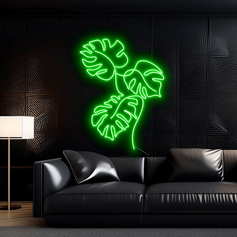 Monstera Plant Custom Neon Sign