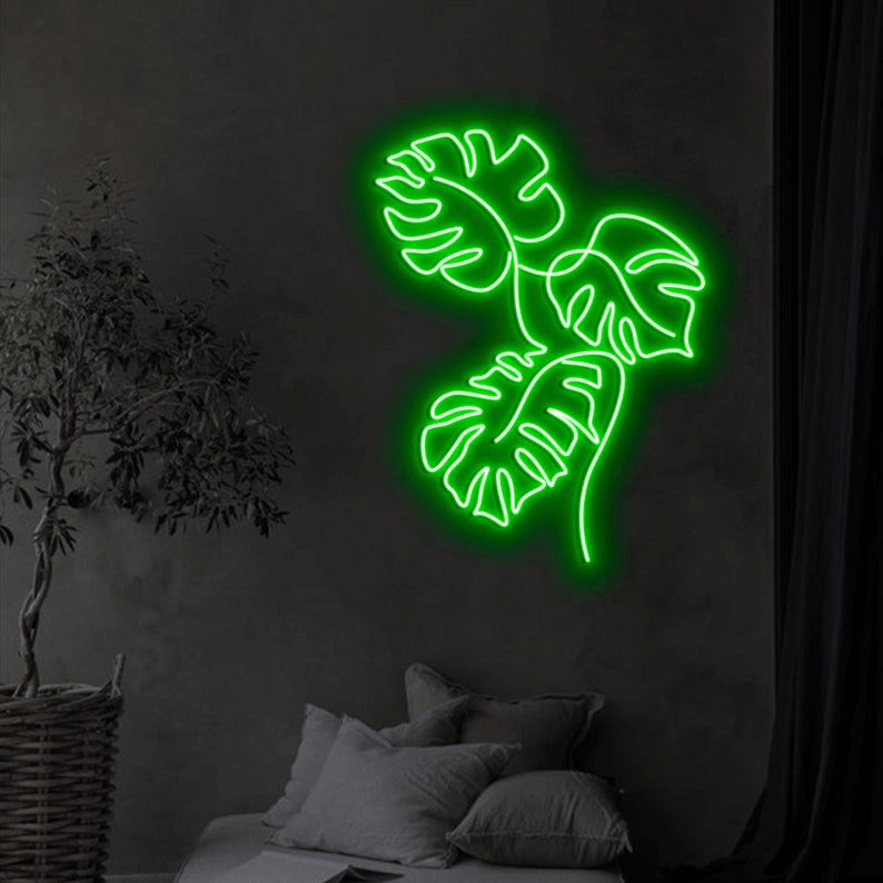 Monstera Plant Custom Neon Sign