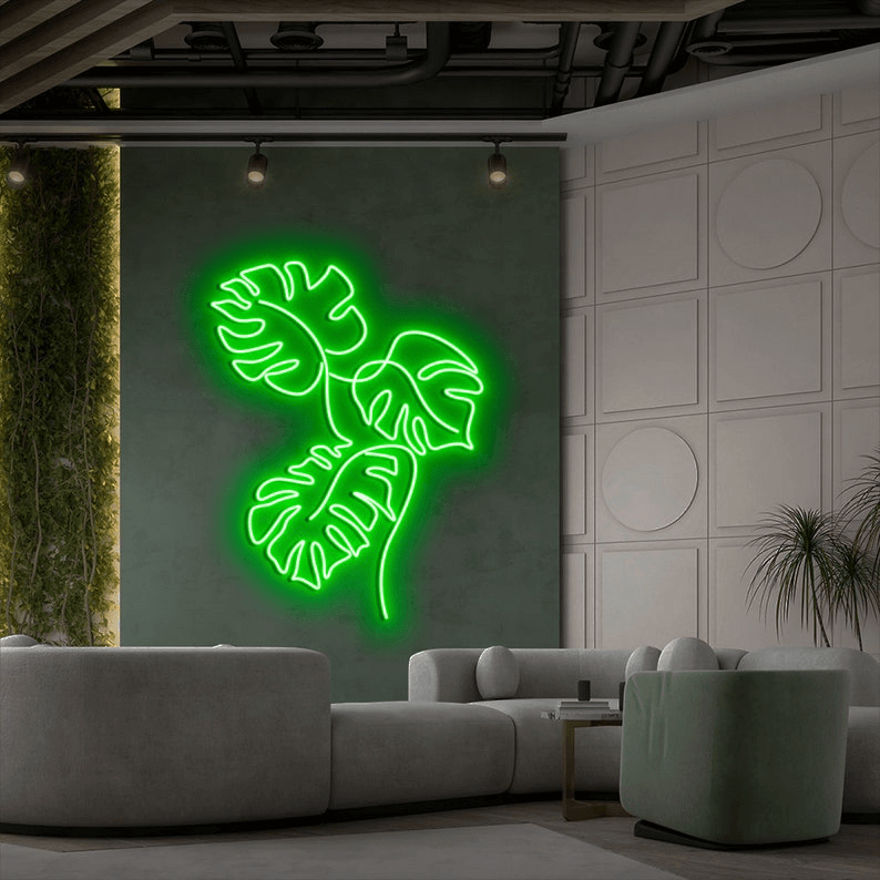 Monstera Plant Custom Neon Sign