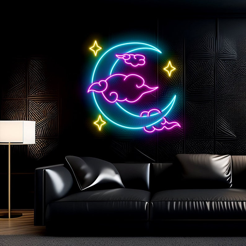 Moon Stars Custom Neon Sign