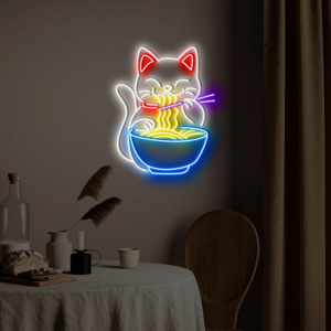 Cat Eat Ramen Neon Sign