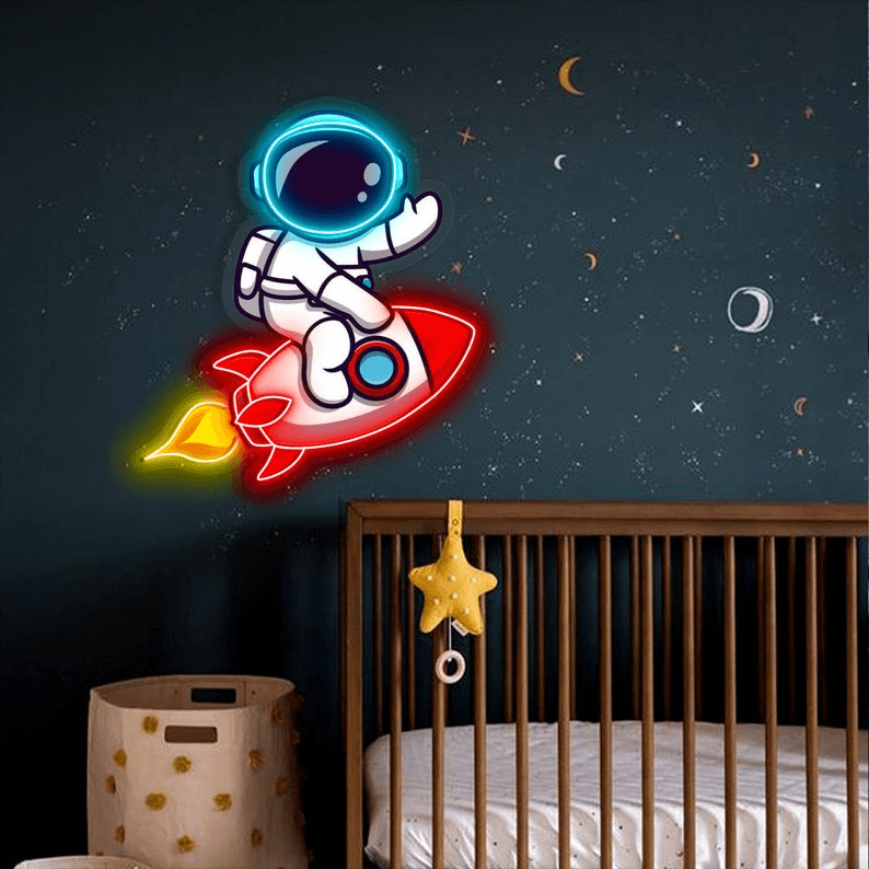 Rocket Astronaut Custom Neon Sign