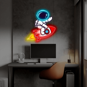 Rocket Astronaut Custom Neon Sign