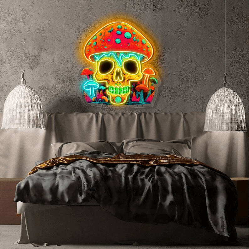 Skull Mushroom Custom Neon Sign