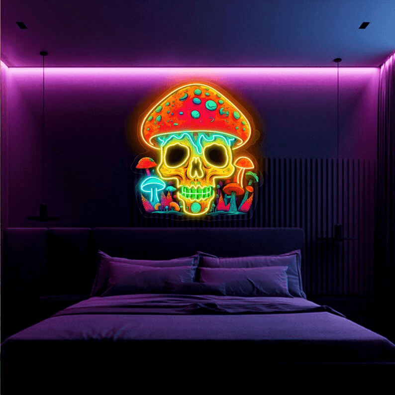 Skull Mushroom Custom Neon Sign