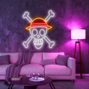 Straw Hat Skull Custom Neon Sign