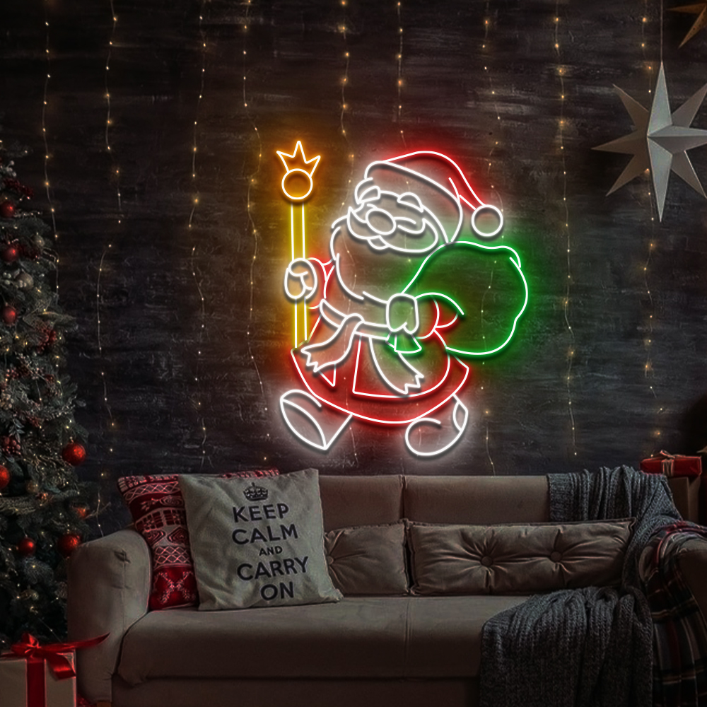 Christmas Santa Claus Gifts Neon Sign