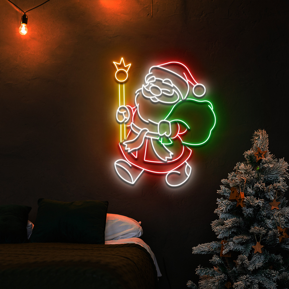 Christmas Santa Claus Gifts Neon Sign