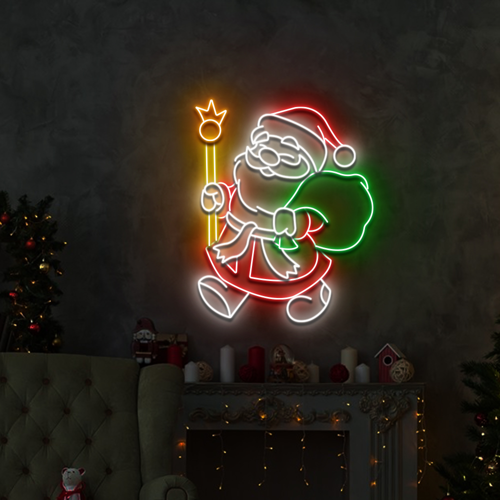 Christmas Santa Claus Gifts Neon Sign