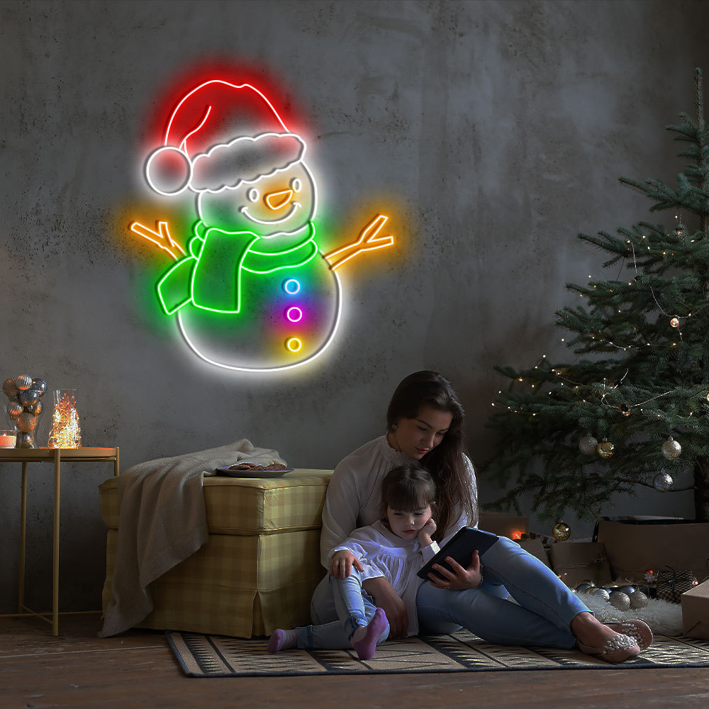 Christmas Snowman Neon Sign