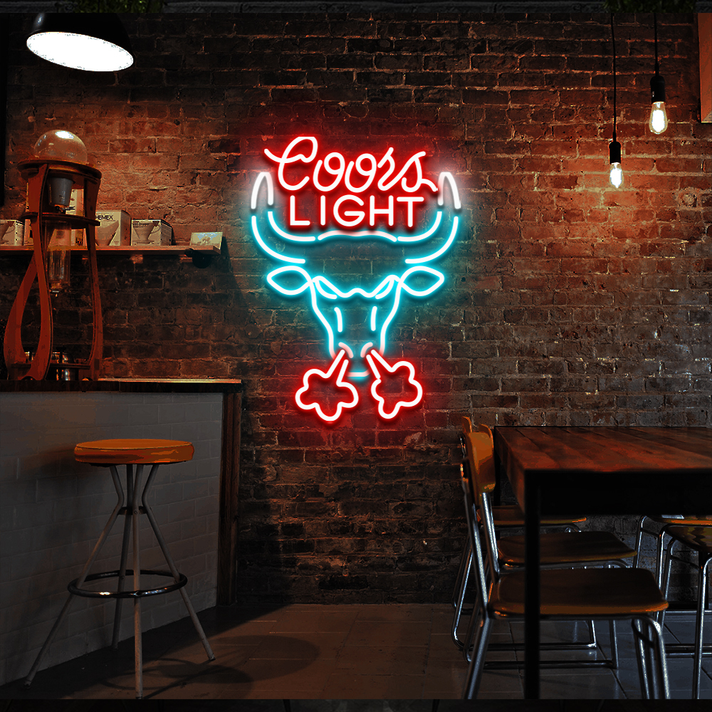 Coors Light Breathing Bull Neon Sign