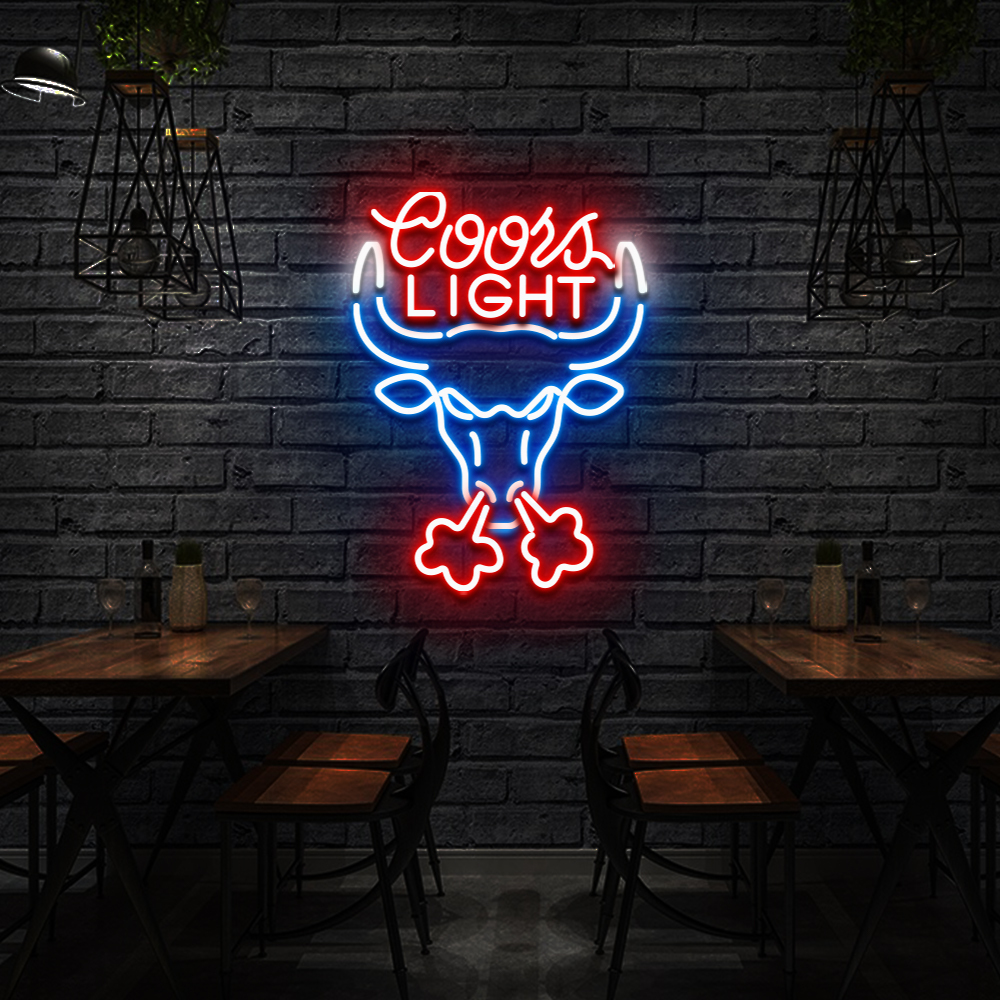 Coors Light Breathing Bull Neon Sign