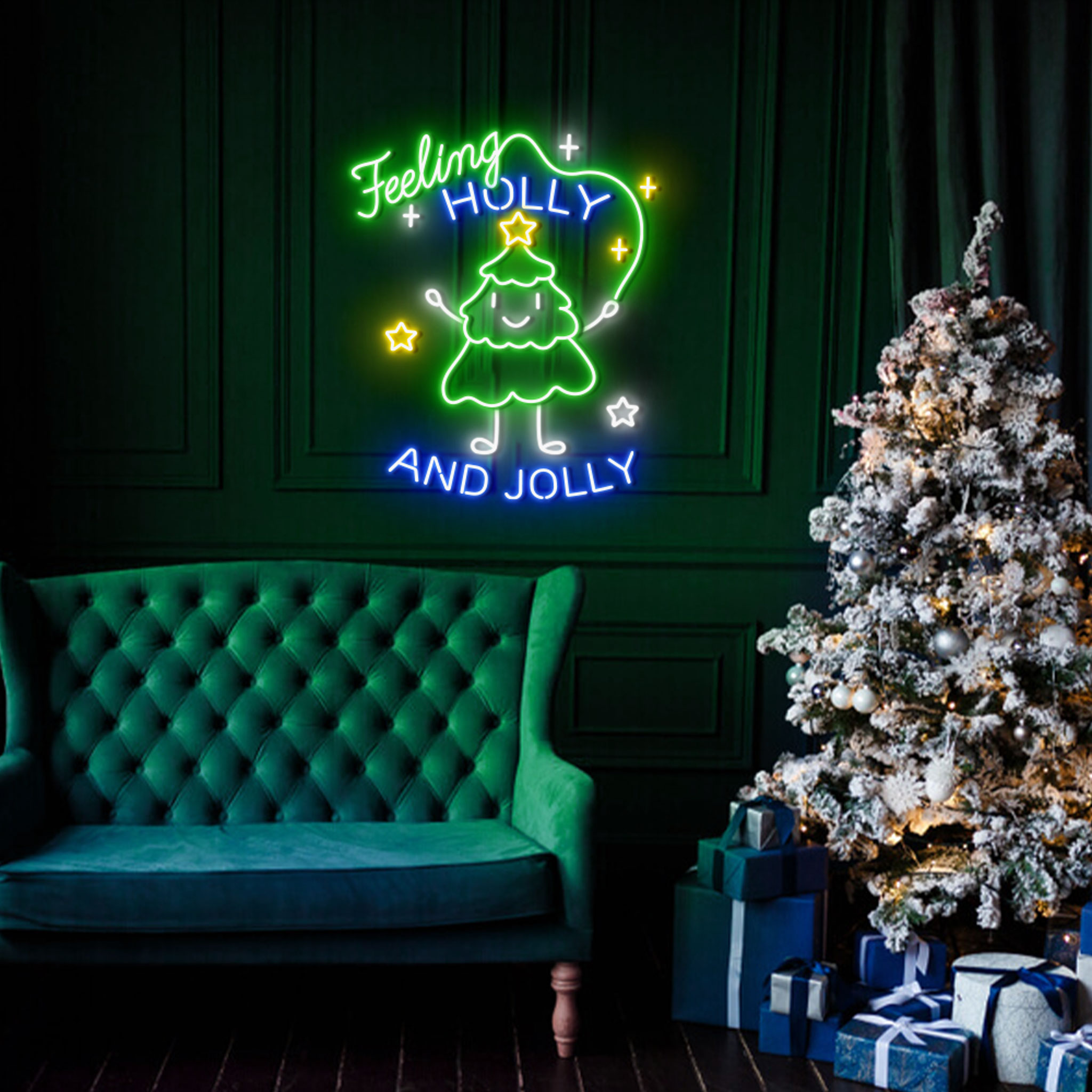 Feeling Holly And Jolly Neon Sign