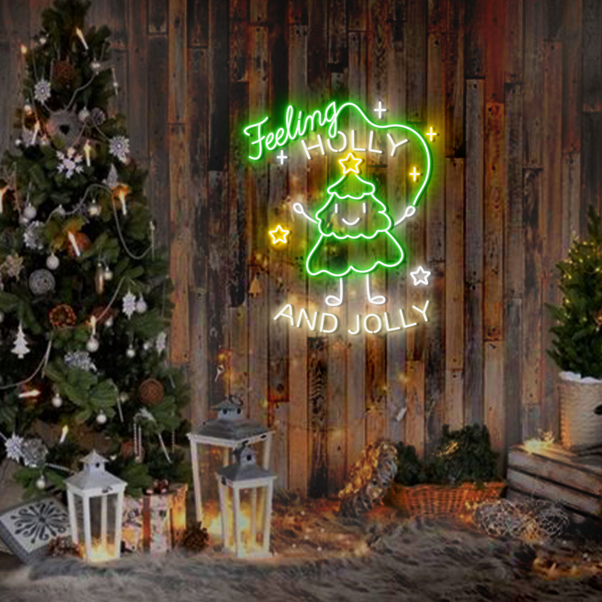 Feeling Holly And Jolly Neon Sign